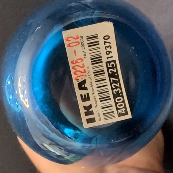 Limited Edition, Retired Set Of 2 Ikea Blue/Green Swung Glass Handblown Vases. - Picture 7 of 8